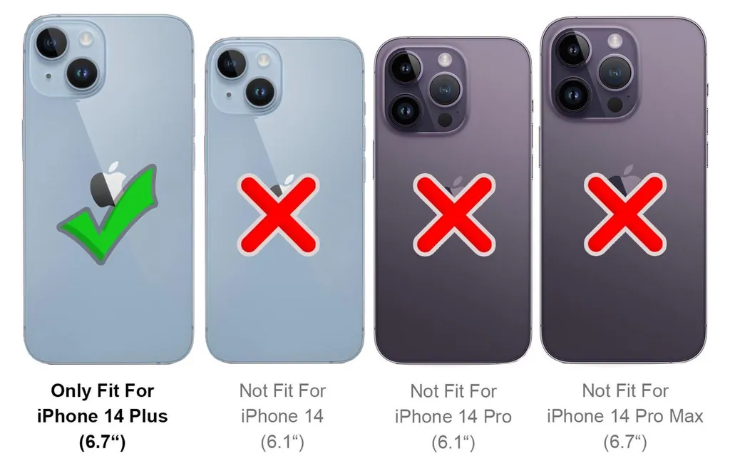 Custodia per cellulare per iPhone 14 Plus cover flip case pieghevole custodia protettiva, nero - 3