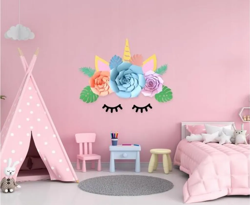Déco Murale Licorne Papier DIY : Solution Créative pour Murs Vides 3D