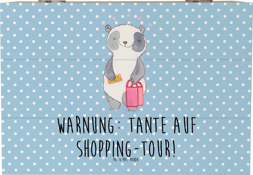 Mr. & Mrs. Panda Geschenkbox Tante Shopping 22 x 15 cm - Produktbild 