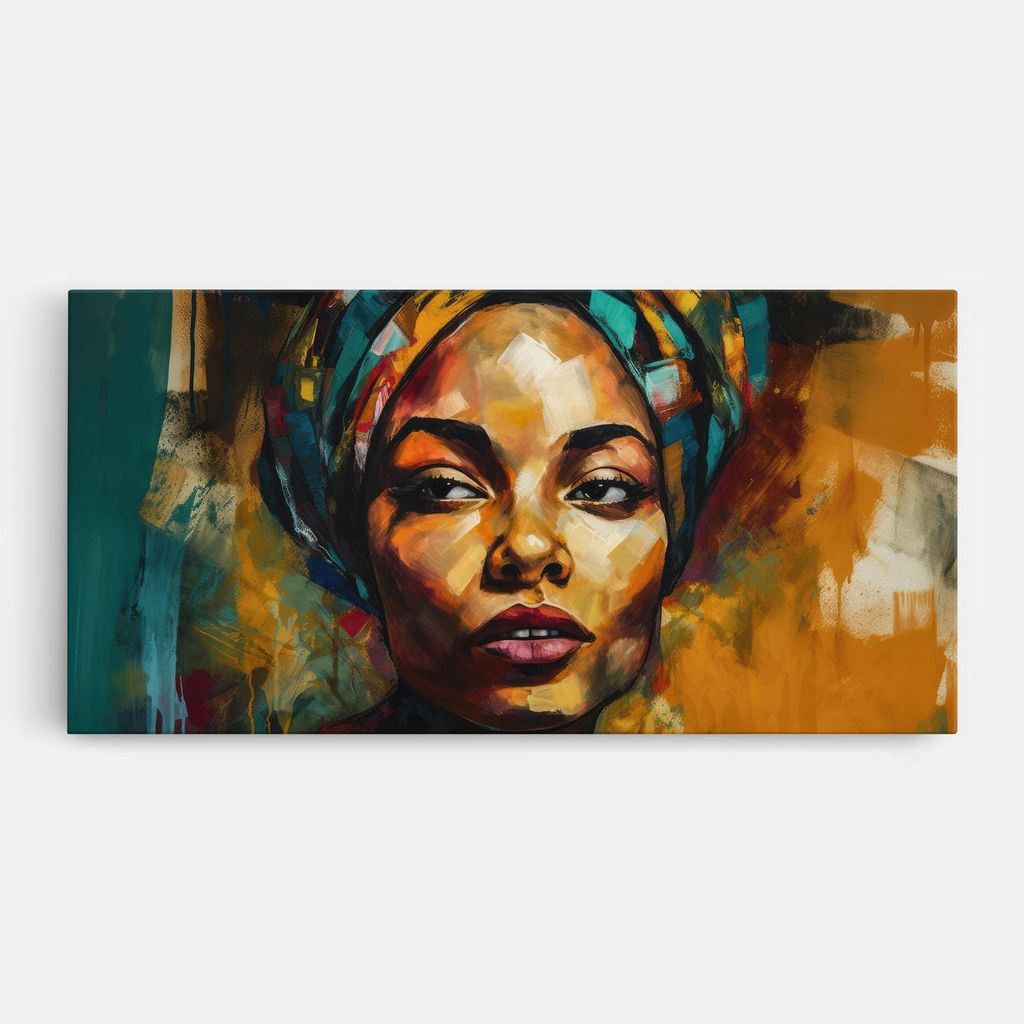 ARTHUB Leinwandbild 40x80 cm, Enigmatic Expression | Wohnzimmerdekoration, Hängende Bilder, Wanddekoration, Heimdekoration, Frauen, Abstrakte Fr...