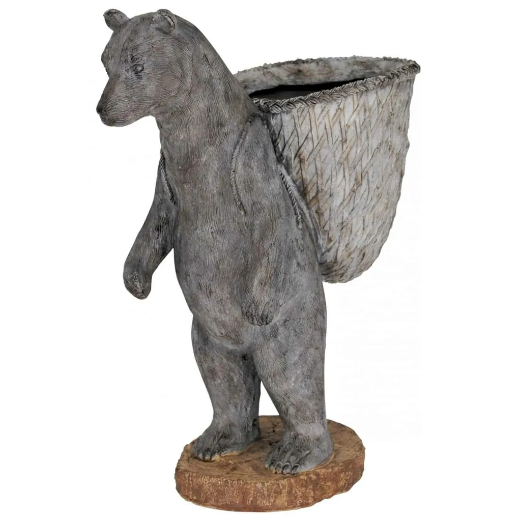 Pot de fleurs Bernie De Beer gris en résine : déco murale anti-UV 45cm