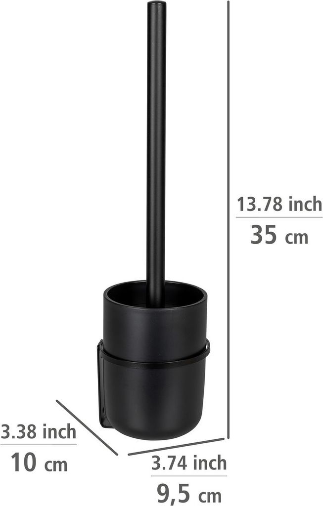 WENKO Turbo-Loc WC-Garnitur Carpino in Schwarz 9,5 x 35 x Produktbild 5