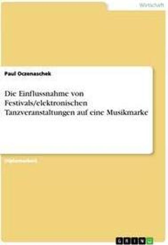 Die Einflussnahme von Festivals/elektronischen Tanzveranstaltungen auf eine Musikmarke