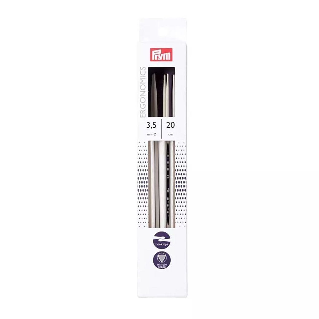 Prym Ergonomics Strumpfstricknadeln 5er Set 20 cm Stricknadeln Sockenstricken Stärke 3,5