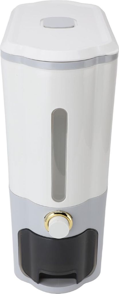 Reisspender 10kg PP versiegelt Presse Typ Slim Grain Eimer trockene Lebensmittel Lagerung Container mit Messbecher für Küche Grau
