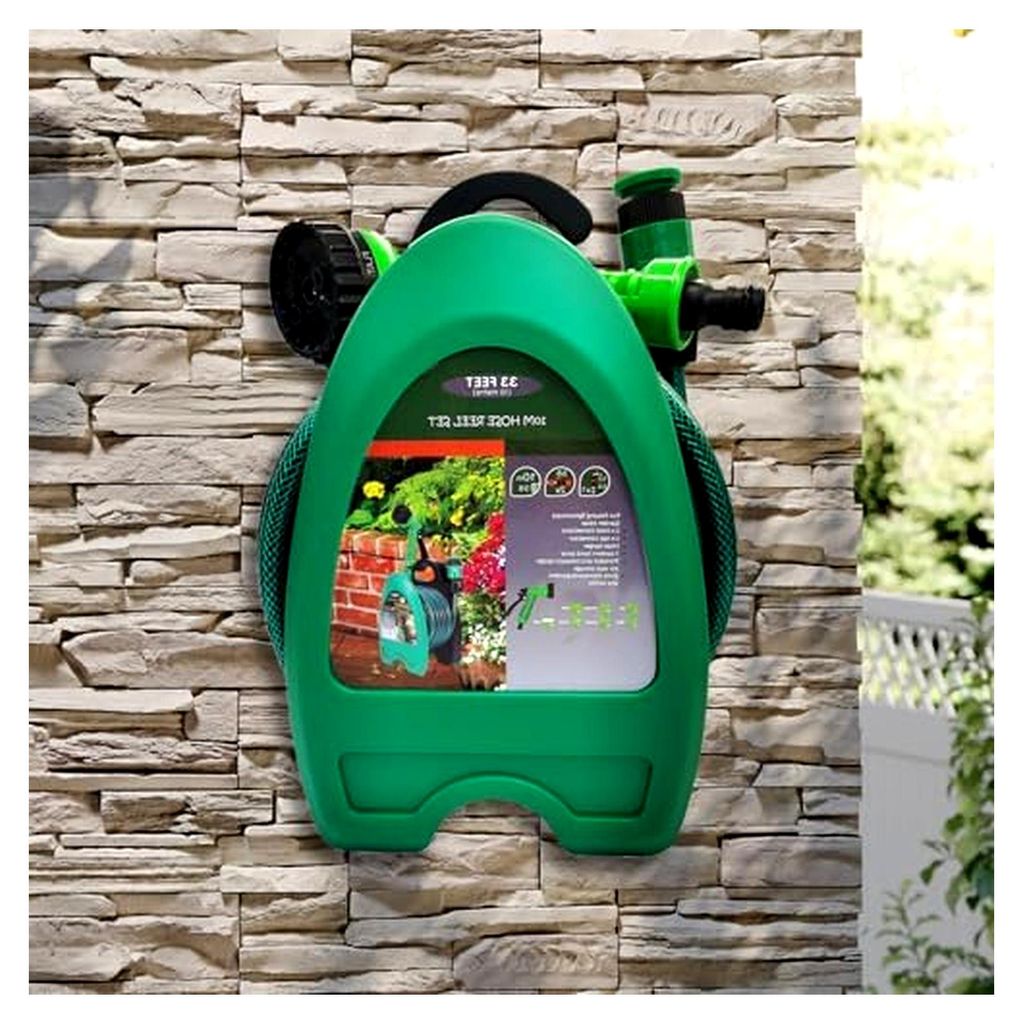 Wandmontierter Schlauchhalter - Gartenschlauchhalter für die Wandmontage, Rohrregal für 10m zur Bewässerung und Aufbewahrung von Verlängerungsk...