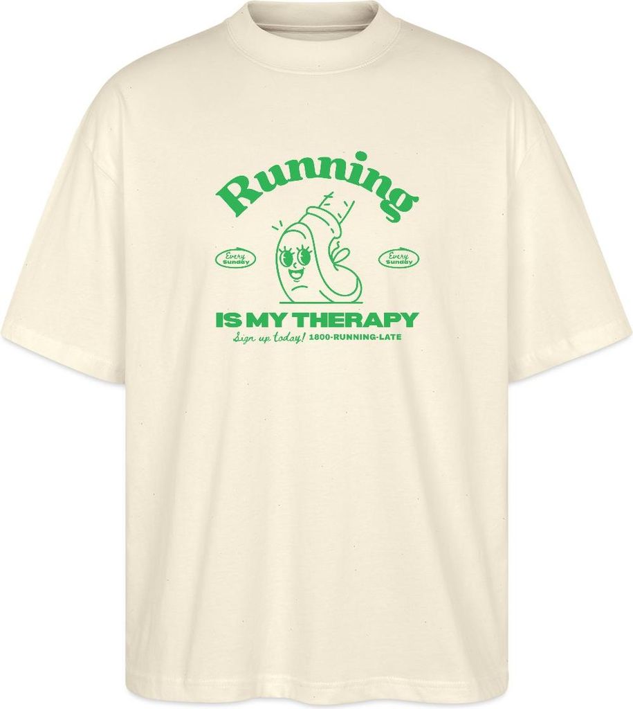 Spreadshirt Running Club Design Oversize Uni T-Shirt, S, Natur