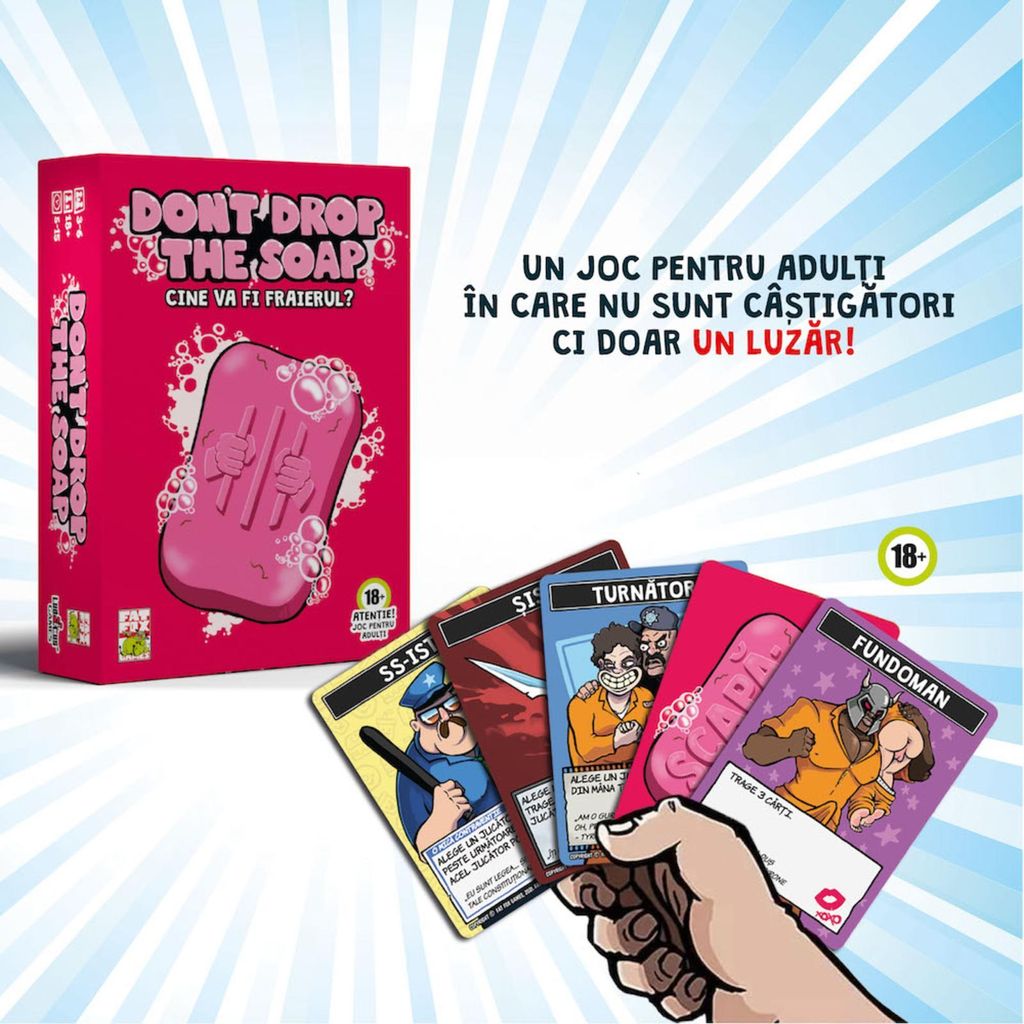 Don’t Drop the Soap – Partyspiel für Erwachsene (ab 18 Jahren, in rumänischer Sprache)