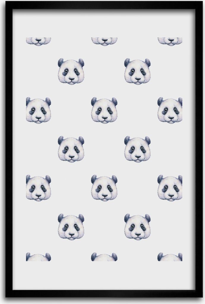 Bild - Bilderrahmen - 40 cm x 60 cm - MDF - Rahmen - Wandkunst - Pandas