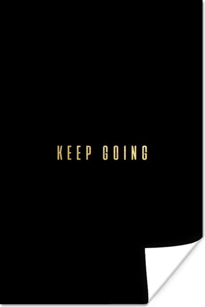 MuchoWow Poster Zitat - Motivation Schwarz und Gold 20x30 cm - Papierdruck