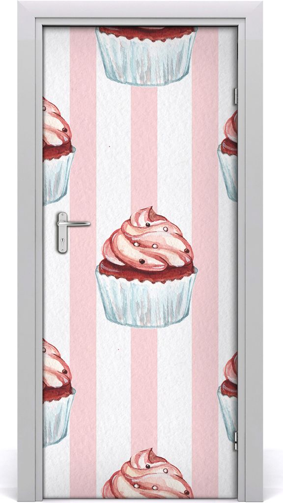 Tulup Türaufkleber 85x205 cm Dekorative Aufkleber Selbstklebend Wasserdichte Tapete Abnehmbar Schlafzimmer Wohnzimmer Wohnkultur - Cupcakes
