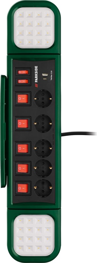 PARKSIDE® LED-Arbeitsleuchte mit Steckdosenleiste »PASD Produktbild 