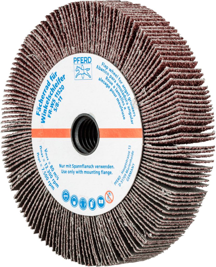 PFERD TOOLS Lamellenschleifrad für Winkelschleifer FR WS Ø 115x20mm 5/8-11 A40 universelle Anwendung