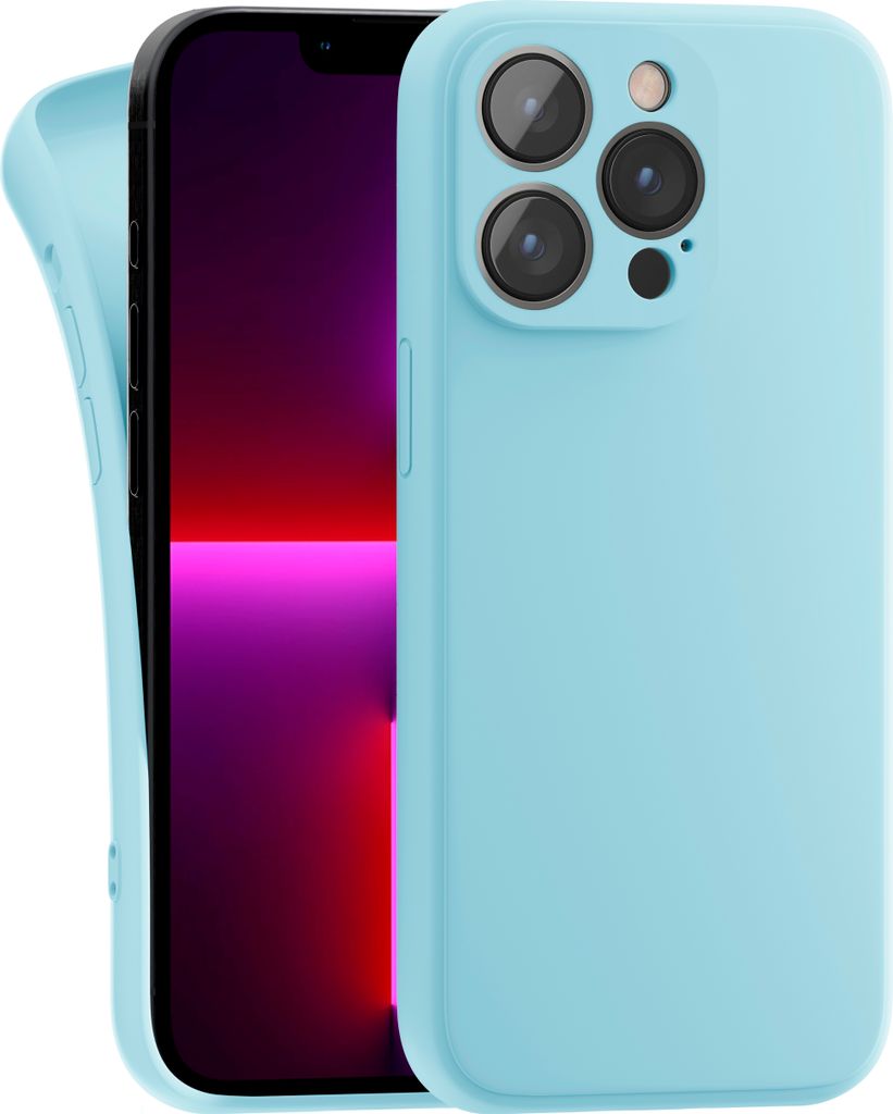 Hülle für Apple iPhone 13 Pro - Handyhülle mit Kameraschutz Cover aus Silikon in Hellblau