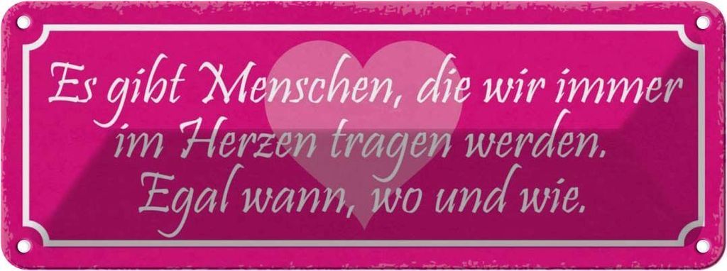 vianmo Blechschild 10x27 cm Menschen wir im Herzen tragen Dekoration Spruch Zitat