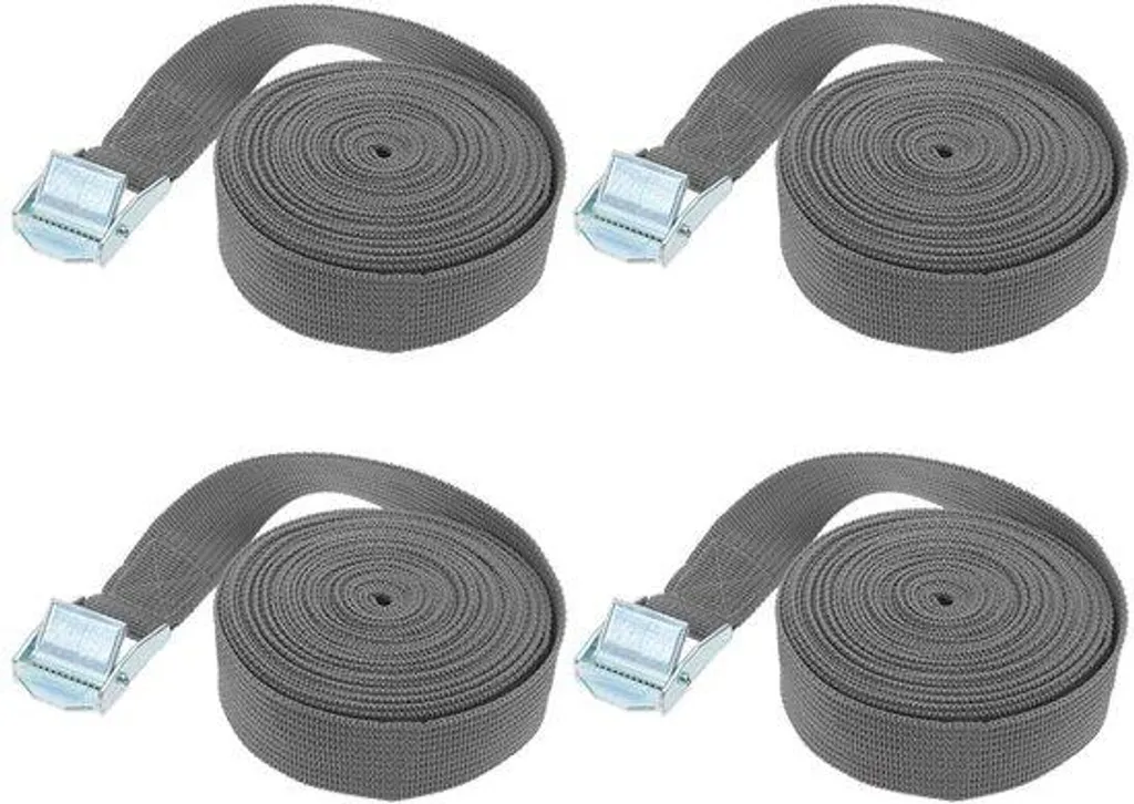 Sangles de fixation 6m x 25mm lot de 4 avec boucle en alliage de zinc