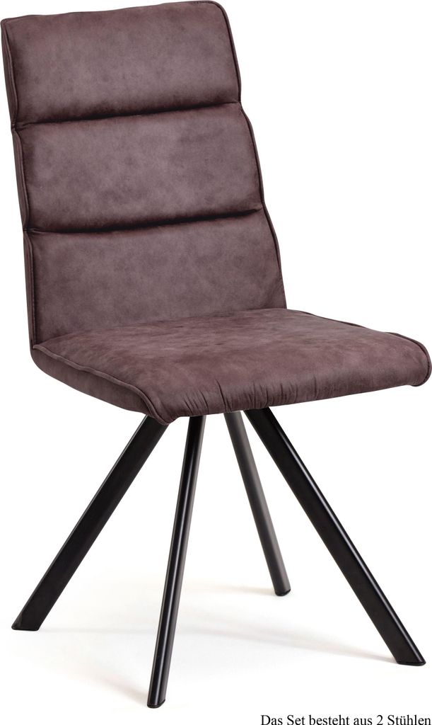 Esszimmerstuhl (2er-Set) Ddene 47x92x60 Schwarz/Braun