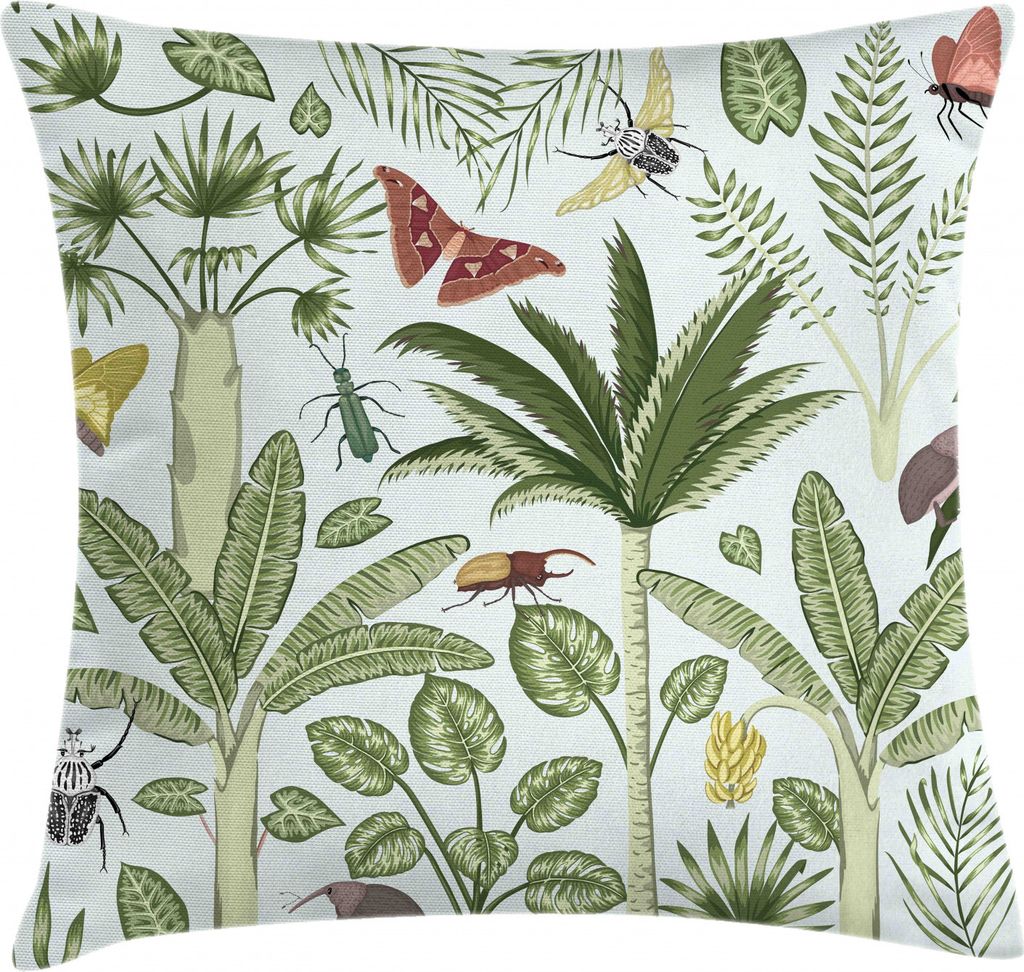 ABAKUHAUS Garten-Kunst Kissenbezug, Tropical Island Pflanzen, für den Innen oder Außen Bereich geeignet mit Reißverschluß Waschbarer Stoff, 45 ...