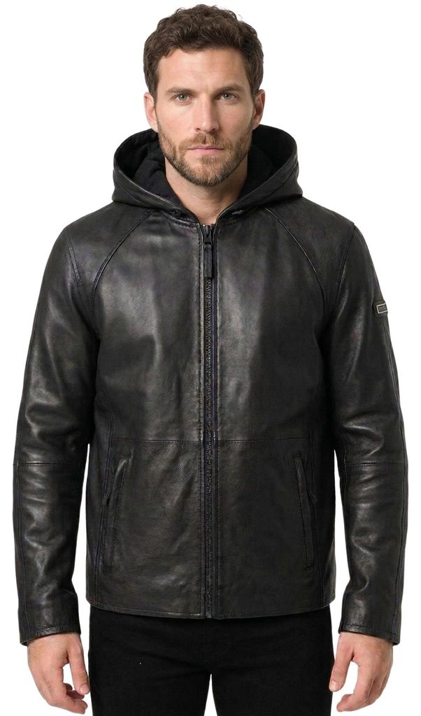 Tazzio Herren Lederjacke A805 (Schwarz, M) Produktbild 