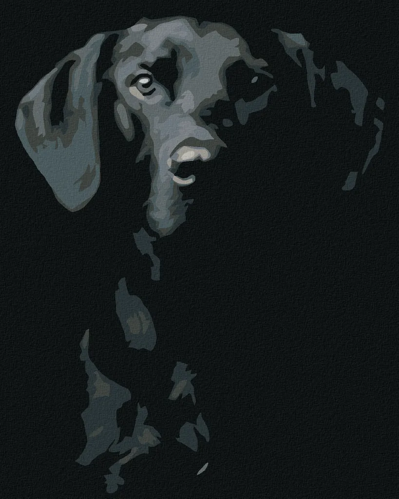 Quadro Diamante Cane B&W 40x50 Zuty - Decorazione Moderna Minimalista