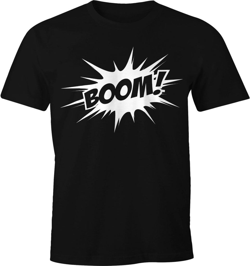Herren T-Shirt Comic Boom Fun-Shirt Moonworks schwarz-weiß XXL