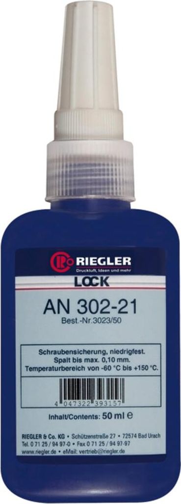 Riegler Lock AN 302-21, anaerober Klebstoff,niedrigfest, 50 ml