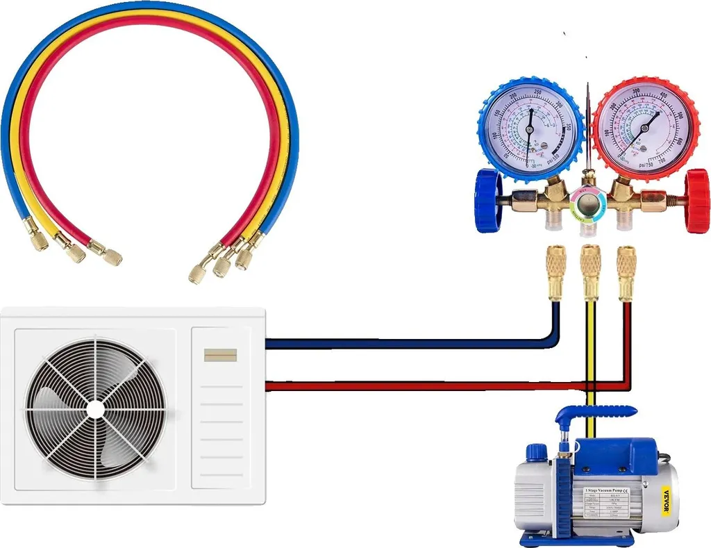 Pompe à vide monophasée 110V pour entretien frigorifique et laboratoire