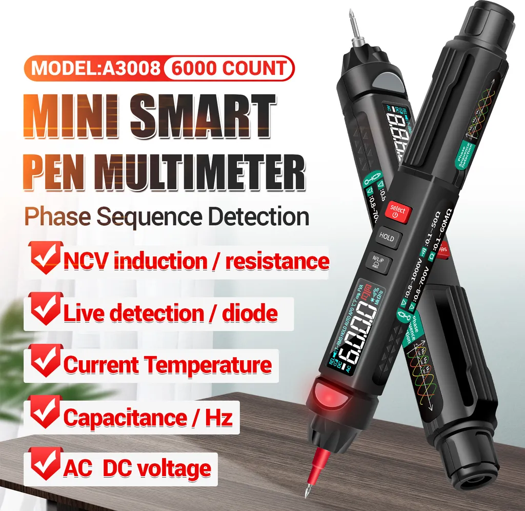 Multimètre Intelligent ANENG A3008 NCV avec Test de Séquence de Phase - 6