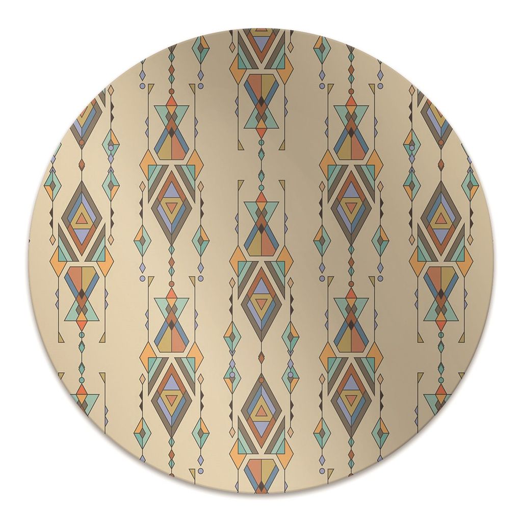 Rundmatte - Stuhlunterlage Bürostuhlunterlage - Rund Ø 100 cm - Bodenmatte - Fußmatte - Aztec-Stil