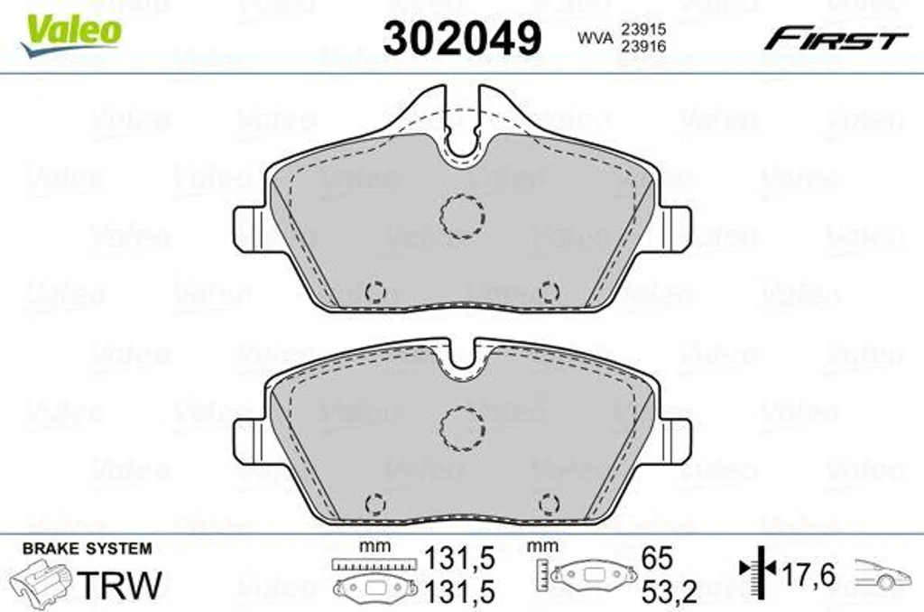 Plaquettes de frein Valeo 302049 performance et silence pour Mini Clubman