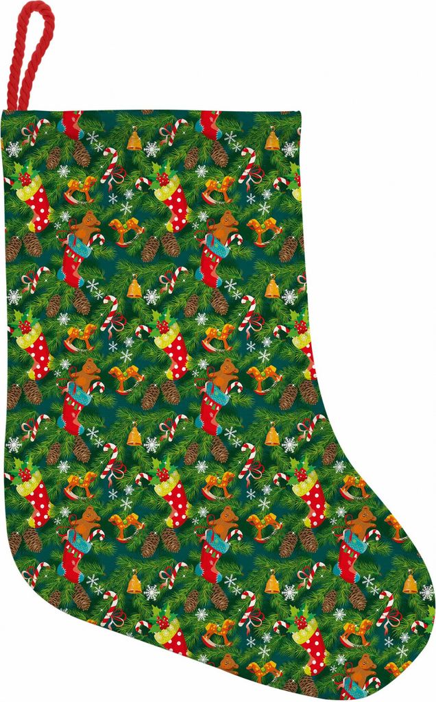 ABAKUHAUS Weihnachten Hängende Nikolausstiefel Weihnachtssocken, Weihnachten Zubehör Pine, Weihnachtsstrumpf zum Aufhängen, 35x50cm, Dunkelgrün...