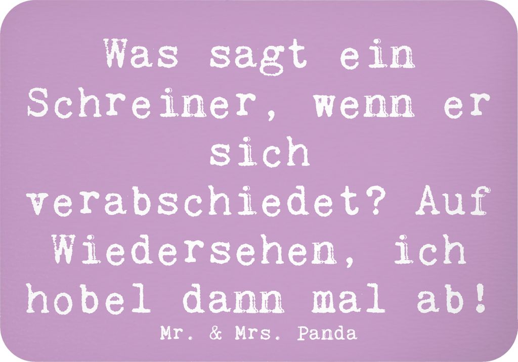 Mr. & Mrs. Panda magnet Spruch Schreiner Abschied - Lavendeltraum - Geschenk, handgefertigte Geschenke, Berufsprodukte, personalisierte, Lehrlingsf...