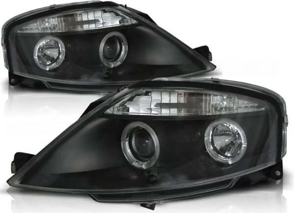 Bloc Optique Avant Angel Eyes Citroën C3 02-09 avec Anneaux LED Noirs