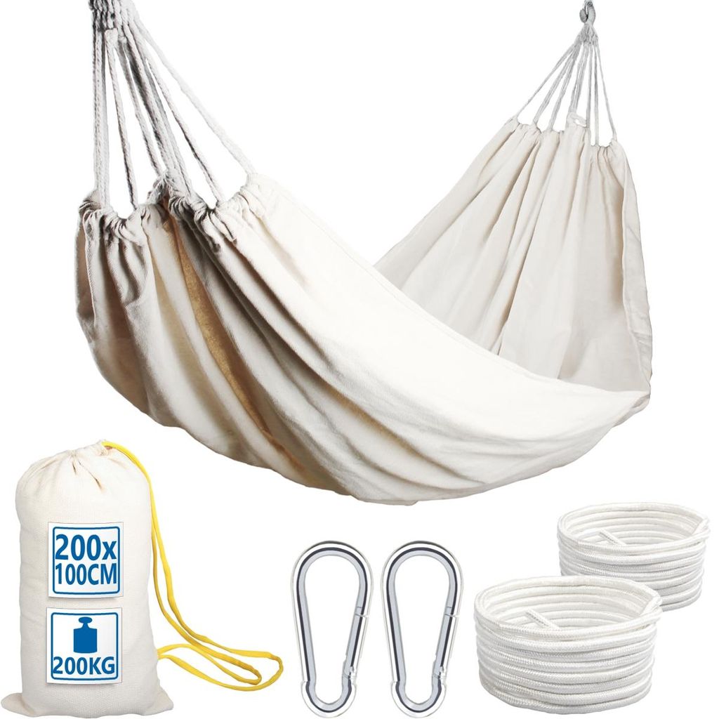 XL Hängematte 200x100cm mit Tasche Seile Karabiner bis Produktbild 
