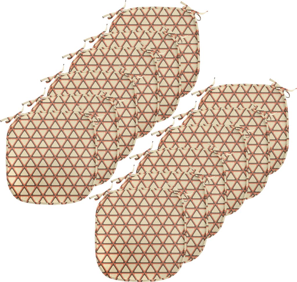 ABAKUHAUS Geometrisch Polster für Esszimmerstühle, Rasterstil Triangles, Dekoratives wasserfestes Kissen mit Riemen für Küchensitze, 40 cm x 40...