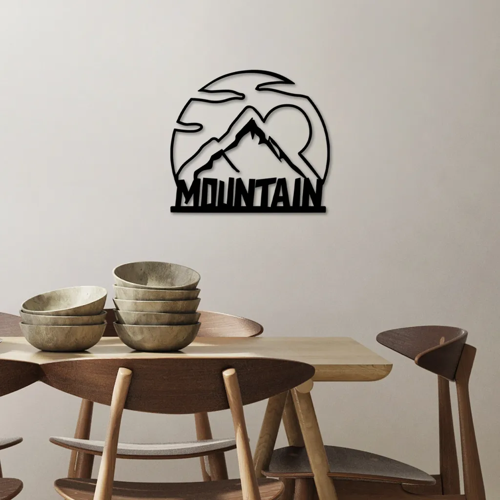 Targa Metallica Decorativa 'And Into The Mountain I Go' 20x30 Cm - Citazione Inglese