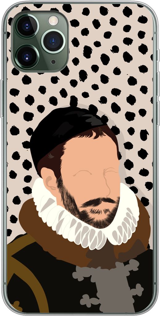 MuchoWow Handyhülle Schutzhülle Hülle für Telefoonhoesje iPhone 11 Pro Max Alte Meister - Wilhelm von Oranien - Punkte - Vintage Silikon Soft...