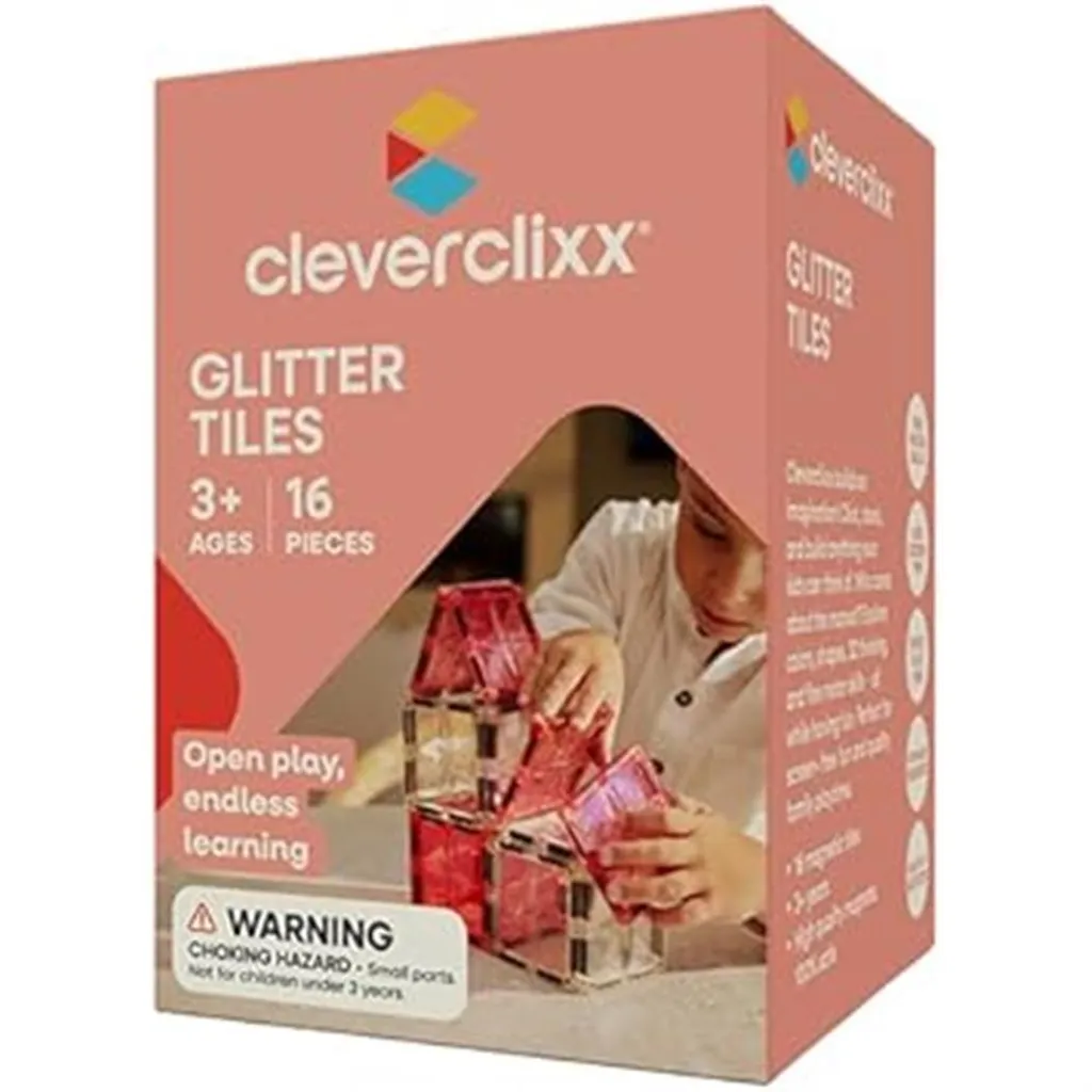 Jeu de construction magnétique Cleverclixx avec plaques brillantes 60pcs - 6