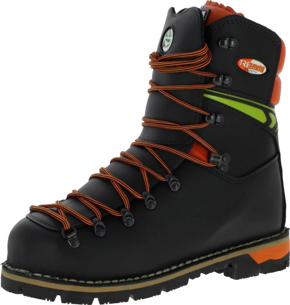 Forststiefel Treemme 1104 Unisex Schnittschutzstiefel mit Schnittschutz Klasse 2, Lederfutter und griffiger Sohle EU 42