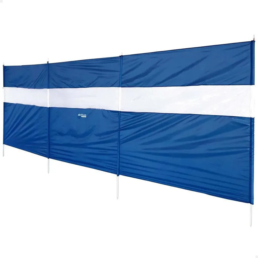 Pare-vent de Plage XXL 130x440 cm en Toile Bleue Durable - Good Views