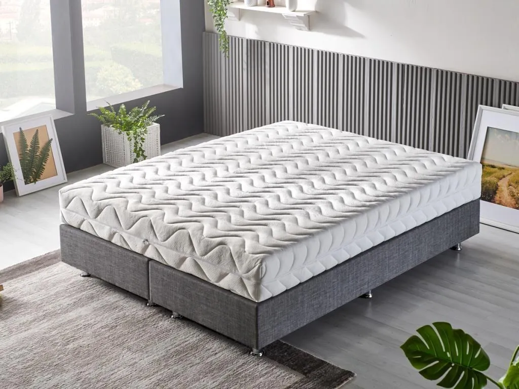 Lit 120x200 avec matelas Niron Pocket blanc - Idéal pour chambre d'ado