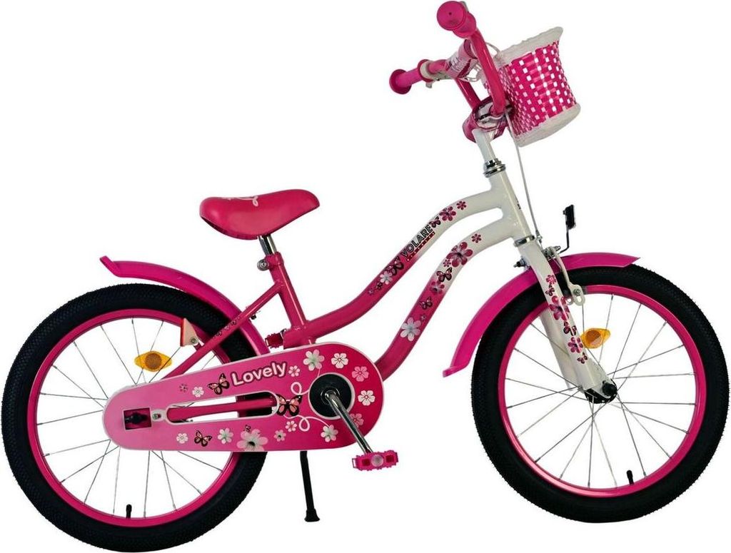 Volare Lovely Kinderfahrrad - Mädchen - 18 Zoll - Rosa Weiß