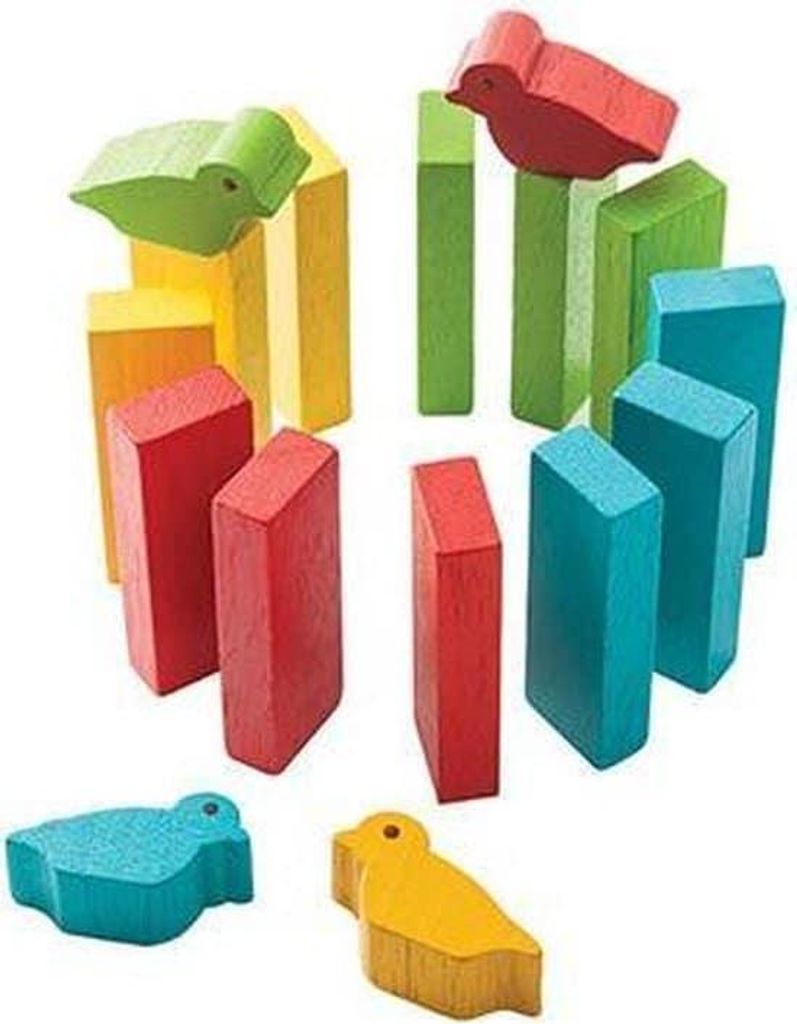 Oku Plan Toys Vogelturm aus Holz 16-teilig