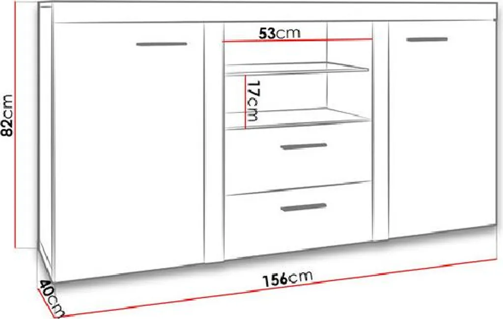Buffet bas et commode PUMBA chêne lefkas pour chambre ou salon moderne - 4
