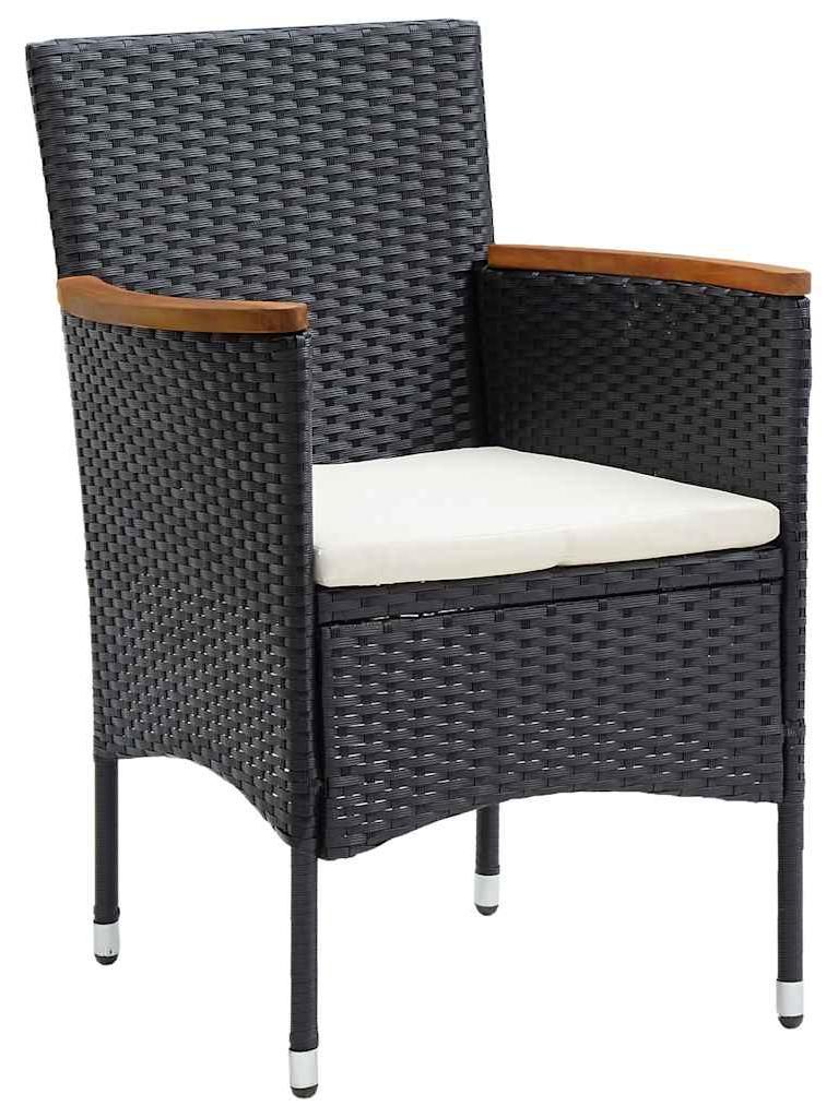 vidaXL Garten-Essstühle 4 Stk. Poly Rattan Schwarz Produktbild 