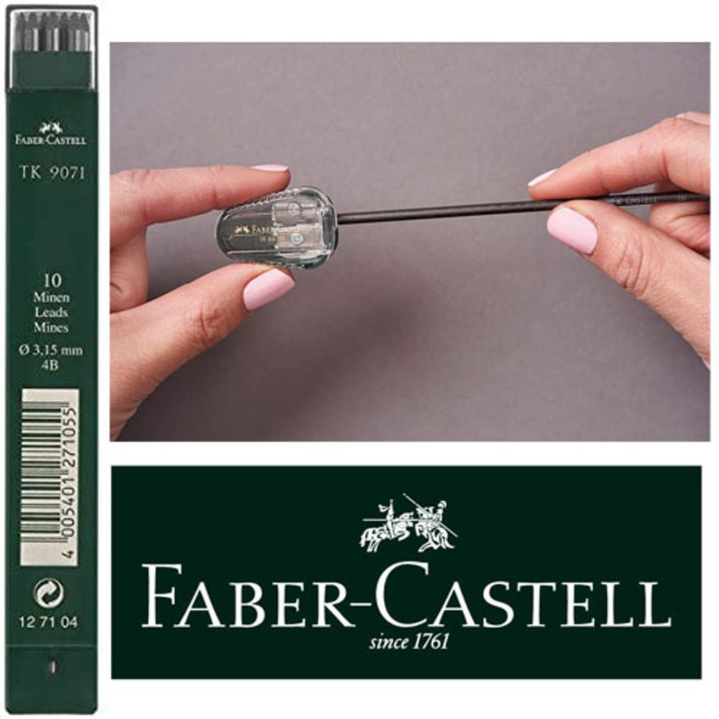 FABER-CASTELL TK-Minen 9071, tiefschwarz, Härtegrad: 4B Produktbild 