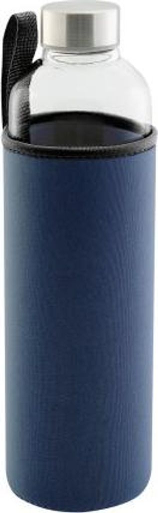 Trinkflasche, Glas, blau, ca. 500 ml