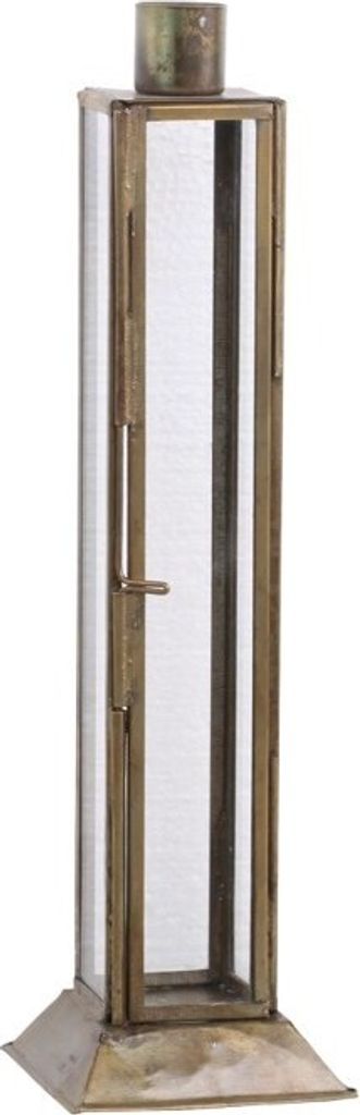 Chic Antique Kerzenständer mit Deko Fenster 22 cm Glas Metall Kerzenhalter