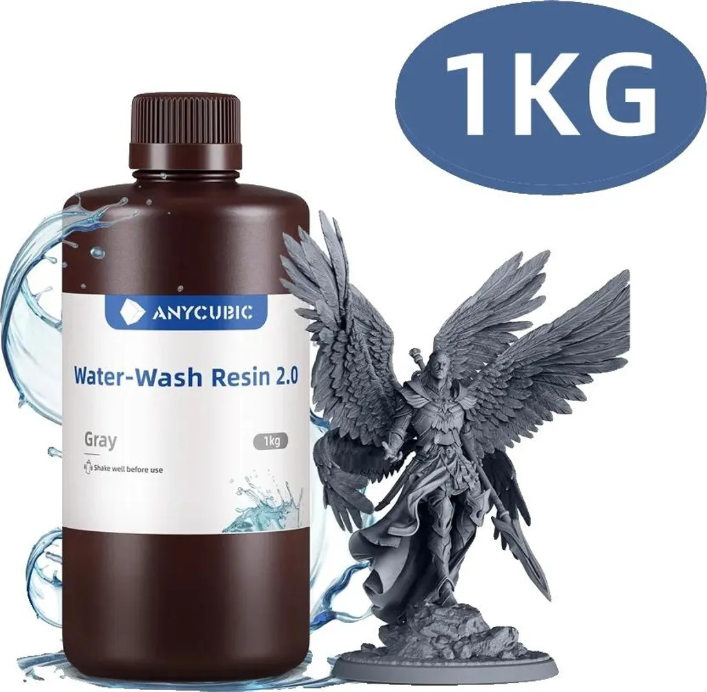 Resina Lavabile in Acqua 1kg Grigio: Addio Alcool, Stampa 3D Facile