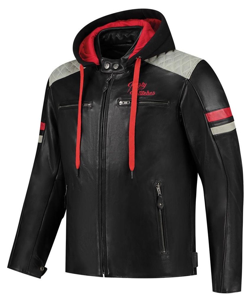 Rusty Stitches Jari Hooded V2 Motorrad Lederjacke, Produktbild 